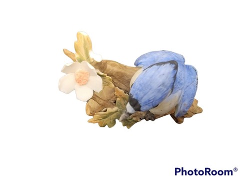 Lefton Blue Jay Bird Figurine Bisque Hand Painted #03993 3" T Vintage 1982 - Picture 5 of 9