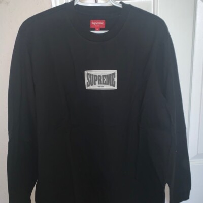 Supreme Woven Label L/S Top Black XL Brand New | eBay 