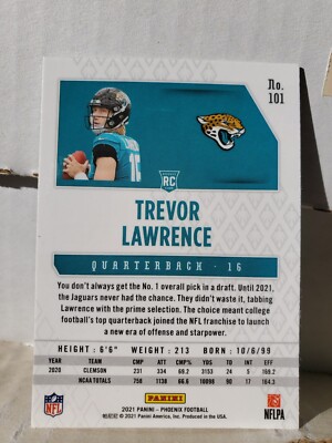 Trevor Lawrence 2021 Panini Phoenix #101 Color Burst SP Rookie
