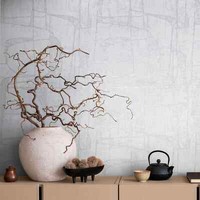 Vliestapete Grafisch Putz Optik Grau Creme Silber Metallic 82451 (3,73€/1Qm)