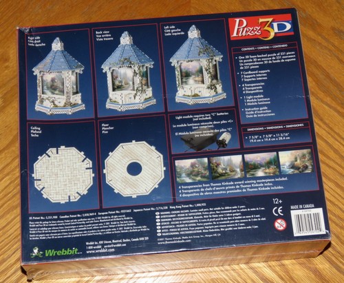Thomas Kinkade Art - Light Up Gazebo - PUZZ 3D 231 Piece Puzzle - Wrebbit Canada - Picture 5 of 11