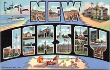 Large Letter Greetings from New Jersey - 1941...