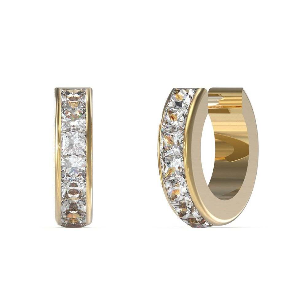 Guess UBE03134YG Women's Huggie Me Gold Plated 11mm Square Jewellery - Image 2