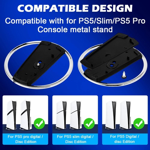 Metal Vertical Cooling Stand For Playstation PS5/Slim/Pro Console Anti-Slip - Picture 3 of 18