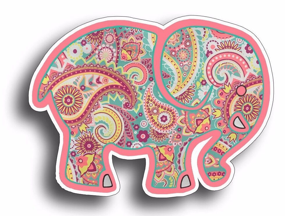 Pink Elephant Sticker Decal