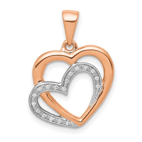 10k Rose Gold Canadian Maple Leaf Open Heart Charm Pendant – Filigree Design, Handcrafted, Gift Ready