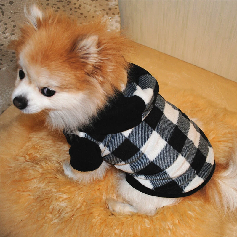 VETEMENTS Plaid Felpa Con Cappuccio Per Abbigliamento Cani Abbigliamento Maglione Cappotto Morbido Per Animali 