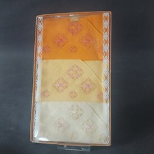 Vintage Box Schweizer Damen Taschent&uuml;cher x3 - Orange mit Stickerei