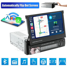 7" Single 1Din Car Stereo Radio Flip Out Touch Screen MP5 Player GPS Bluetooth