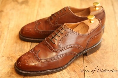 Crockett & Jones hellbraune Leder Oxford Brogue Schuhe UK 8 E US 9 EU 42
