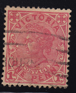 Australia Victoria #194 One Penny used stamp with nice centering