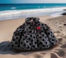 Minnie Mouse Puffer Jacket Dressy Black Polka Dot Sequin Bow Disney Girl Size 3