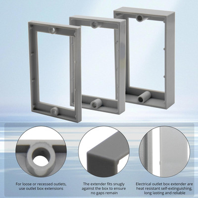 Single Gang Elektro Box Extender 1/4 Zoll Hitzebeständiges ABS-Material