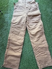 Carhartt Made USA Canvas Double Knee Bib Overalls Mens 40x36 Brown Workwear