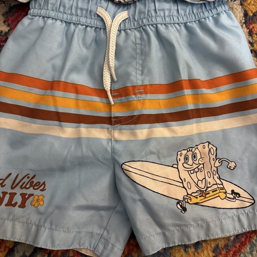 SpongeBob Toddler Boy Short Sleeve Rash Guard and Swim Shorts 2 Piece Set 2t - Bild 2 von 4