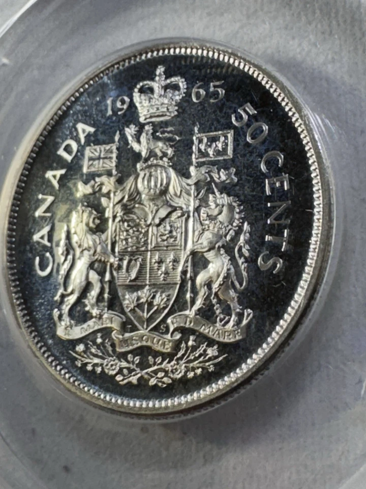 1965 Canada 50 Cents Proof Like Silver Coin Graded MS 66 Cameo by ANACS - Image 3 of 4
