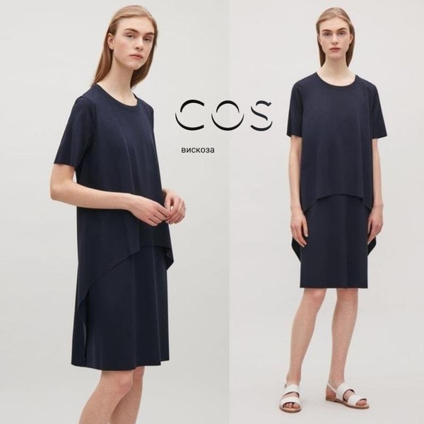 Women COS Dress Navy Viscose 36 #6PPB