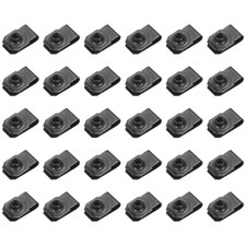U-Style Clip-On Nut, 30 Pack M5-0.8 Regular Extruded U-Nut U-Type Fasteners Hard