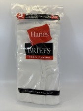 Hanes Briefs Size 36 Style 2249 100 Cotton Pack of 3 Vintage 2000 USA