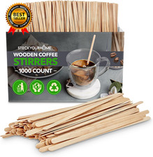 1000 Count Wooden Coffee Stir Sticks Bulk Wood Stirrers for Coffee and Tea