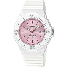 Casio Women's Watch Rotating Bezel Pink Dial White Resin Strap LRW-200H-4E3VCF