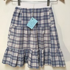 Skirt Girls 2/3 Maxi Blue Plaid Ruffle Tier 100 Cotton Mom and Pop's Kids