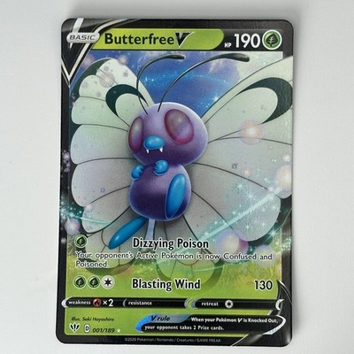 Butterfree V 2020 SWSH03: Darkness Ablaze 001/189 NM Ultra Rare Holo