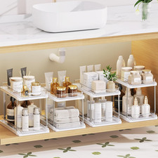 2-Tier Under Sink Organizers - Pull Out Drawers, 4 Pack, Multi-Purpose Storage