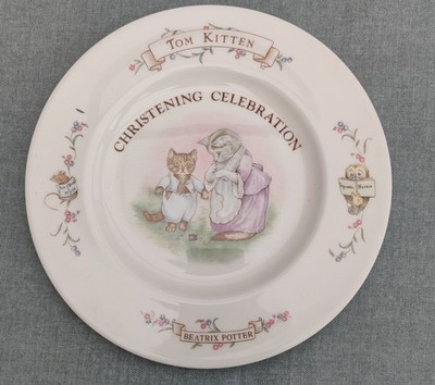 The World of Beatrix Potter Taufe Feier Teller. 8'' Bone China 1986