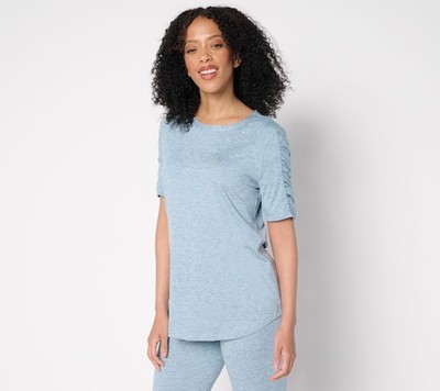 Gloria Vanderbilt Women's Top Plus Sz 1X Denim & Co. Active Cool to Blue A688035
