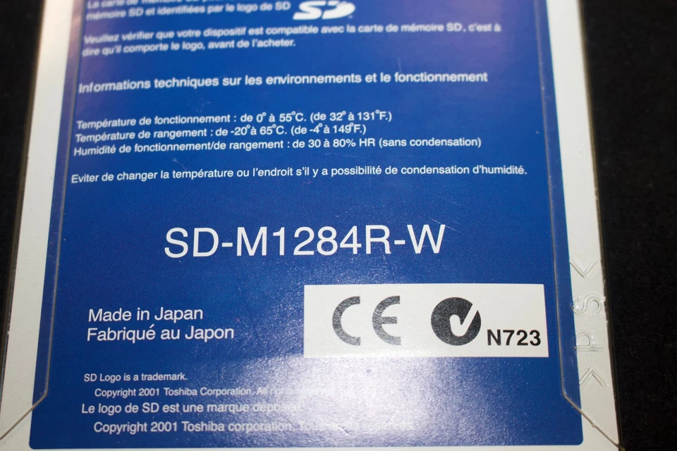 Toshiba SD 128MB SD-M1284R-W New Sealed - Image 3 of 3