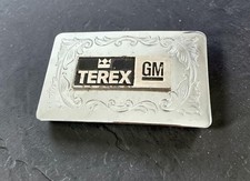 Vintage TEREX GM Belt Buckle General Motors Construction Equipment 3.25"