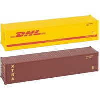 "Faller 182056 H0 2Er Set 40‘ Container \"Dhl\" Und \"Xtra\" H0 + Neu"