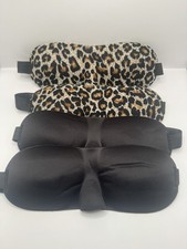 Sleep Eye Mask Set of 4   Black  Camo   Light Blocking   NEW