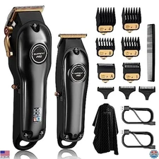 SUPRENT PRO Professional Hair Clippers Cutting Kit w/ Zero Gap T-Blade Trimmer