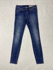 DIESEL Skinzee Zip Super Slim Skinny Regular Waist Denim Jeans Size W25 L32