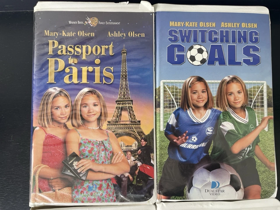 Mary Kate & Ashley Olsen VHS Clamshell Lot Paris Billboard Dad Switching Goals - Image 3 of 4