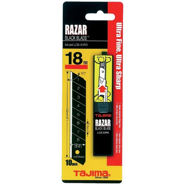 Tajima Razar Black 18 Mm Klingen FüR Cuttermesser Ersatzklingen Spender 10 StüCk-image