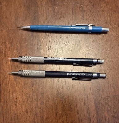 Lot of 3 Pentel Mechanical Drafting Pencils, Graphgear one 500, two P207