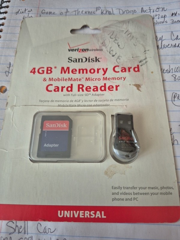 4gb Memory Card Scan Disc 2.0 Verizon Card Reader Flash Drive