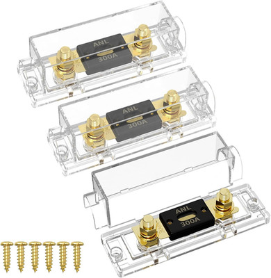 Joinfworld 300 Amp ANL Fuse Holder with 300A ANL Fuse, ANL Fuse Block 0/2/4 Gaug