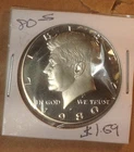 Photo of a 1980-S Kennedy Half Dollar Proof from an eBay listing that sold on Jul 18, 2026