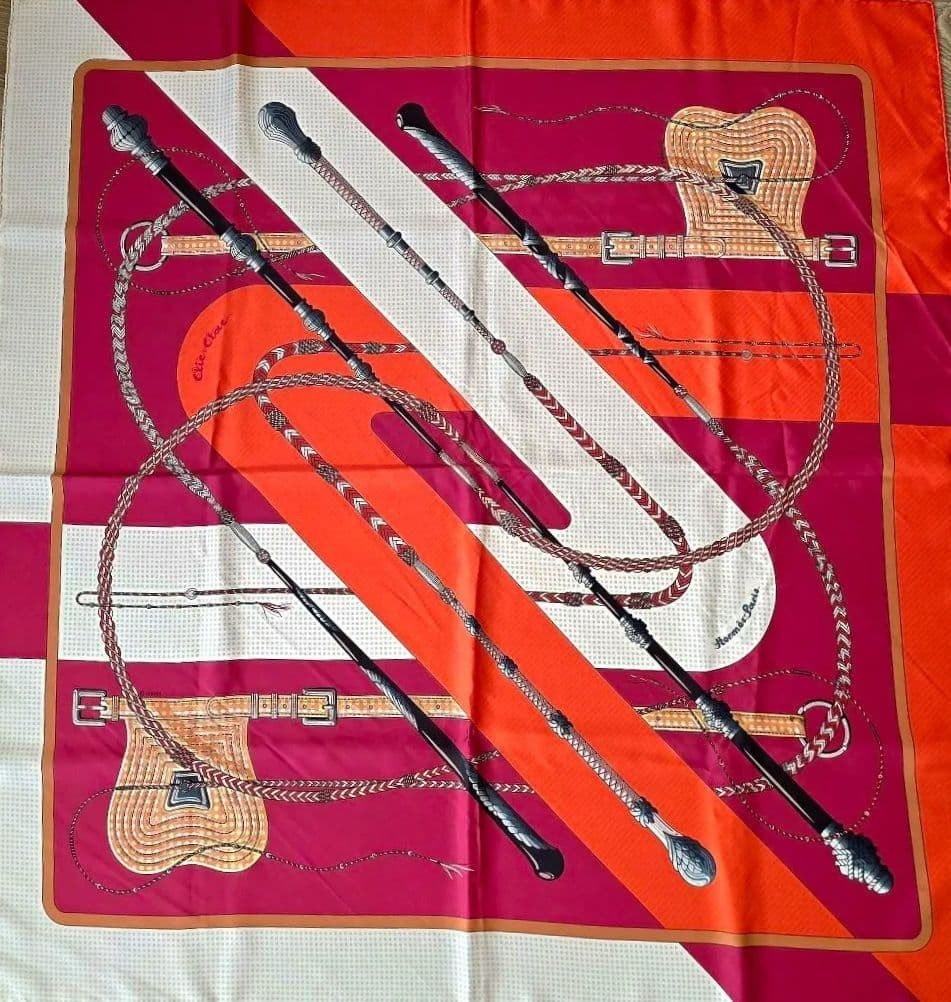 HERMES Silk Scarf Carré 90 CLIC CLAC Double Face … - image 3