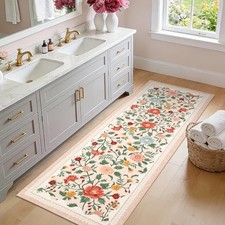 Bathroom Runner Rug 2x6 Machine Washable Non-Slip Kitchen Runners for