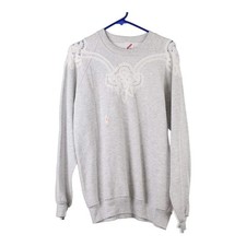 Made in USA Jerzees Embroidered Sweatshirt - XL Grey Cotton