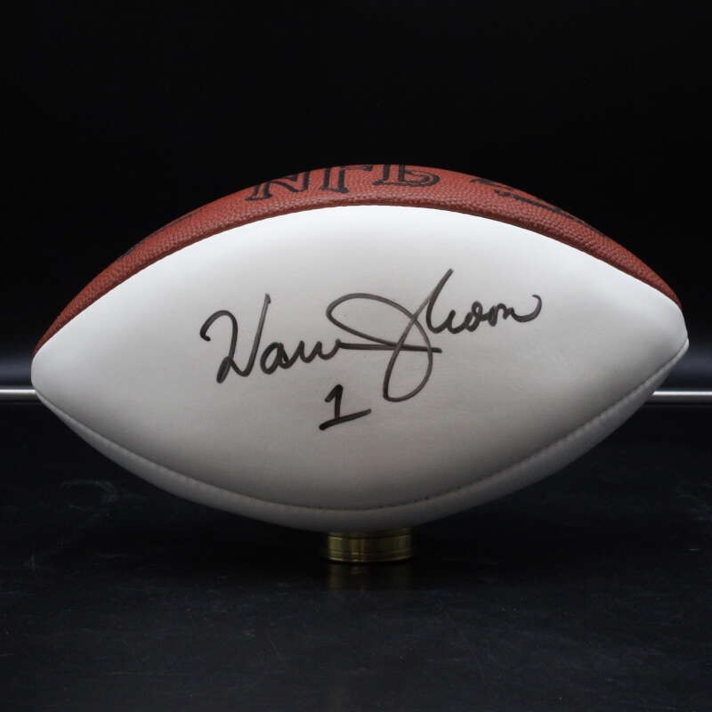 Warren Moon Autographed Signed Wilson White Panel NFL Football Auto 1 PSA/DNA COA D13443 