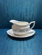 Noritake Southern Lace 7301 Gravy Boat Underplate Ivory China Japan Platinum