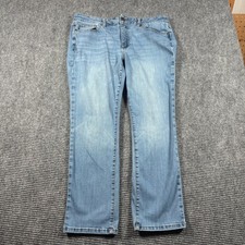 SONOMA Goods for Life Women Light Wash Straight Leg Jeans Size 14 Blue Denim