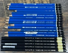 Tombow Mono 100, Staedtler Art 100, Assorted Grades, (lot of 19)