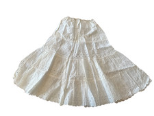 Antique Eyelet Lace Petticoat Cotton Half Slip